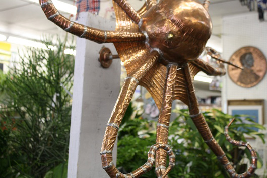 Jude Ferenczy’s copper octopus beckons in aisle four. Photo by Kelsey Savage Hays.